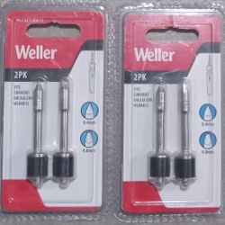 LOT OF 2* WELLER 2 PACK Soldering Tips 0.4 & 4.0mm WLTSETLIBA12 Qty4 Tips *NEW*