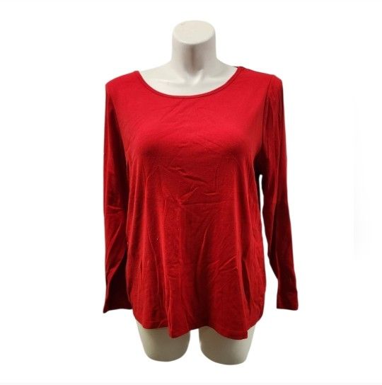 Lane Bryant Size 18/20 Bold Red Long Sleeve Tee