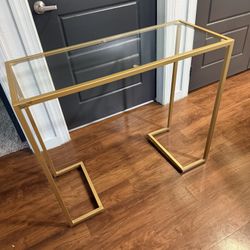Modern Gold & Glass Console Table – Sleek Entryway Table