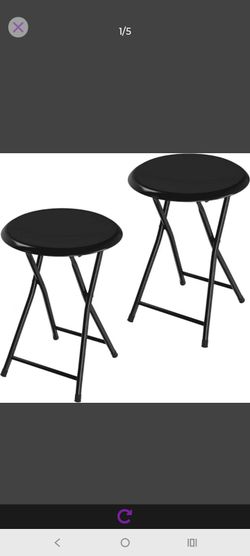 Lavish Home Portable Folding Stool with Backless Seat Set of 2, Black, 18”
Compact Counter Bar Stools with 225lb Capacity, Collapsible Stools for Kitc