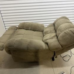 Power Recliner Chair Plush Microfiber Electric Reclining Chair