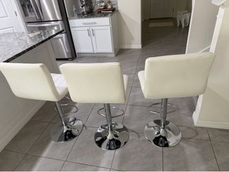 White leather chairs