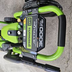 Greenworks - Pro Electric Pressure Washer  3000 PSI at 2.0 GPM

Plus 15" Pressure Washer Surface Cleaner Attachment  And Lawn Mower 
