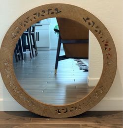 Round carved mirror - 28 inch (brand new - never used)