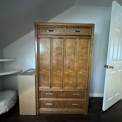 Vintage Solid Wood Armoire Dresser