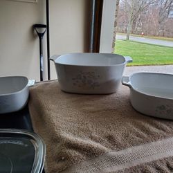 Vintage Corning Ware Casserole Dishes X3 