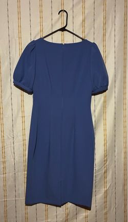Antonio Melan Blue Puff Sleeve Midi Dress