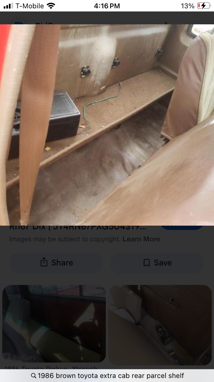Toyota Rear Bench Shelf Parcel Shelf.
