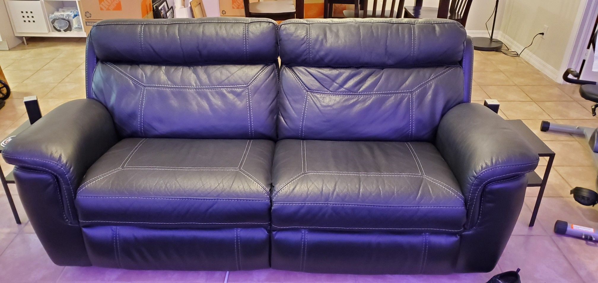 Reclining Microfiber Leather-like Couch