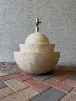 Maitland smith big travertine heavy solid lamp