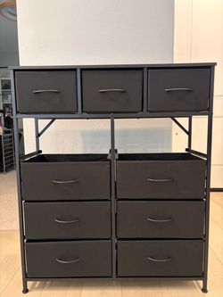 Black Fabric Drawer Storage Dresser Organizer