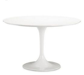 White Round Wood Table - 35”
