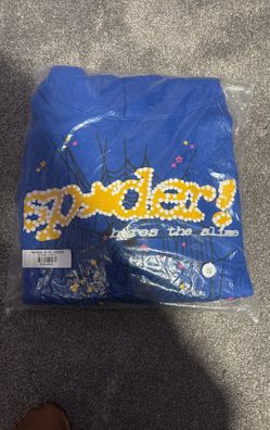 blue sp5der hoodie 