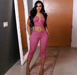 womens polka dot set