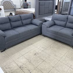 New Grey Sofa And Love Seat
