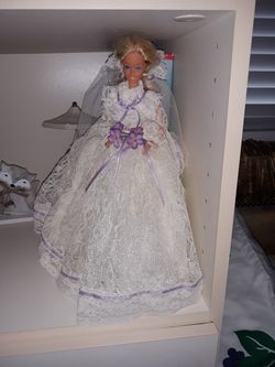 Antique Barbie in custom wedding dress