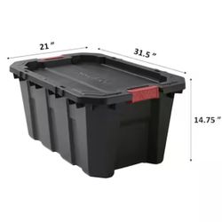 4x Husky 25 Gallon Heavy Duty Storage Totes w/ Lids