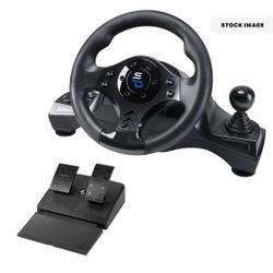 SUBSONIC Superdrive - GS750 racing steering wheel with pedals, paddles, shifter and vibration for Xbox Serie X/ S, PS4, Xbox One, PS3, PC (programmabl