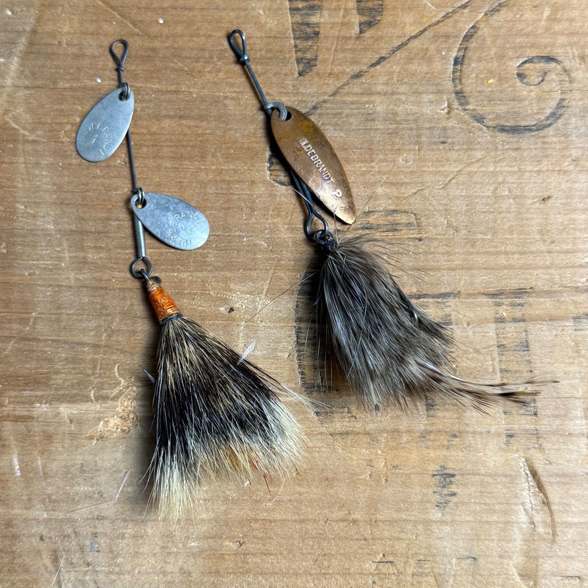 Hildebrandt Feathered Vintage Fishing Lures No. 1 & No. 2