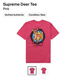 Supreme “Deer tee” (PINK). Size (XL). In Mens. DS(NEW). $75. Cash. 
