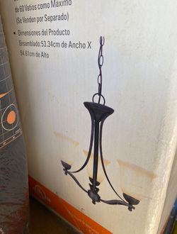 Rough Iron 3 Light Chandelier NEW