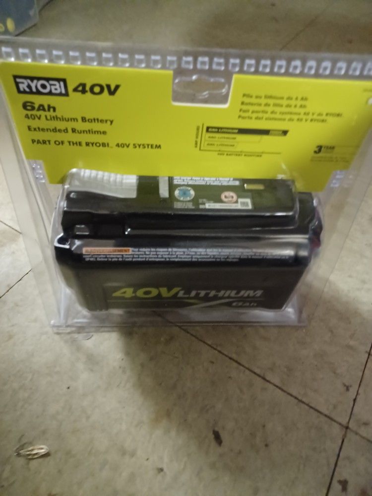 Ryobi 40 Volt 6 Amp Battery