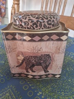 Vintage Africa Safari Tin Container