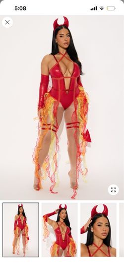 Flamin devil 4piece costume size M