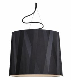 Modern Espresso Ribbon / Wrapped Drum Shade Pendant Light