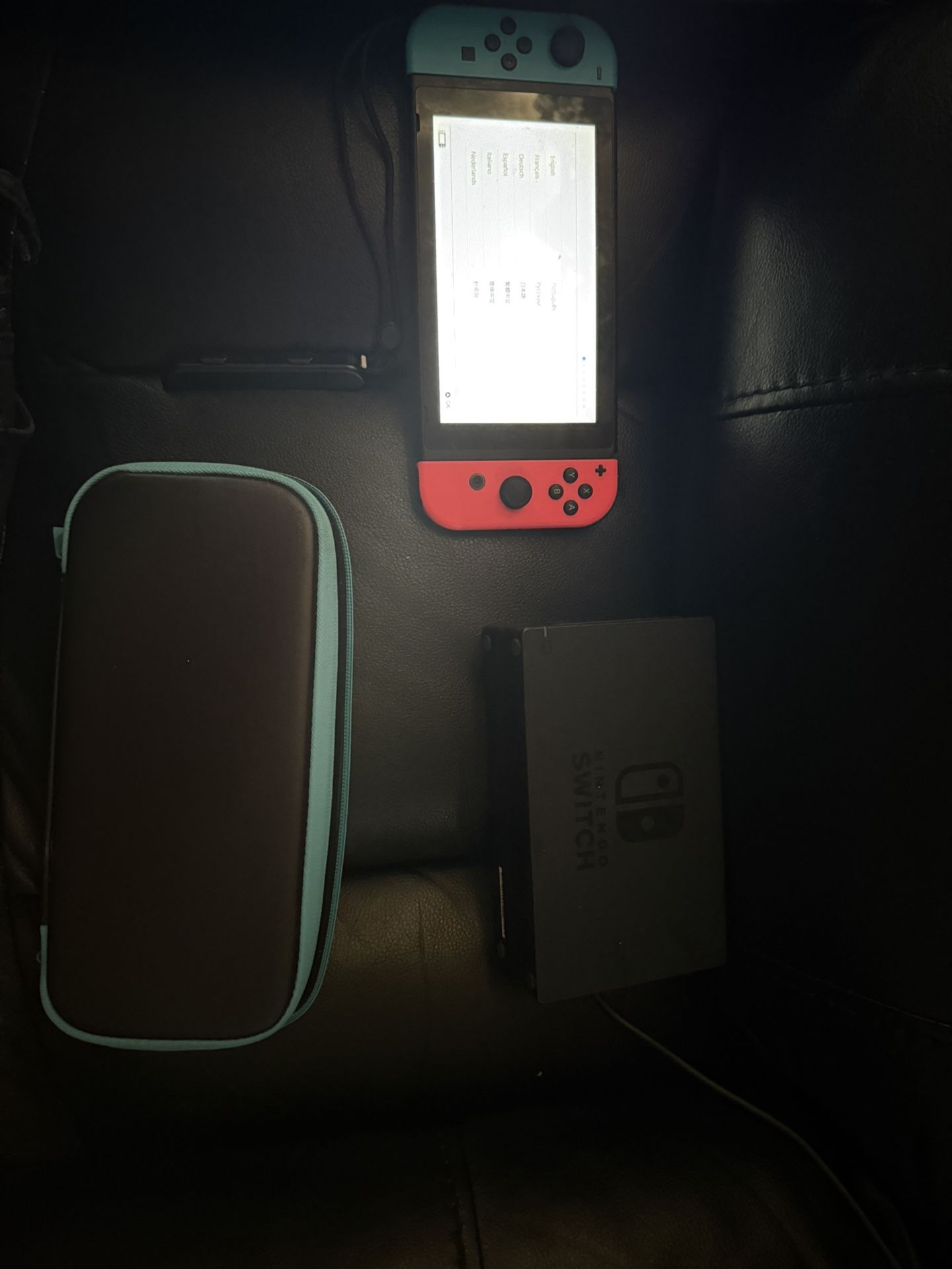 Nintendo Switch With Case And Charging Station