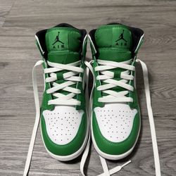 Jordan Mid Green And White