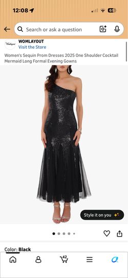 Women's Sequin Prom Dresses 2025 One Shoulder Cocktail Mermaid Long Formal Evening Gowns