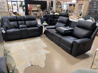 Unique 2-Piece Drop-Down Recliner Sofa & Rocker Recliner Loveseat Set