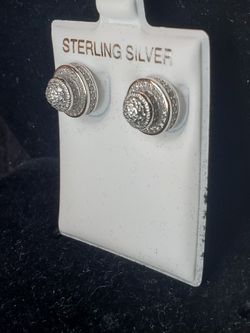 925 Silver CZ Stud Earrings 