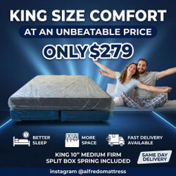 King mattress regular and box spring set (2pc - brand new) 