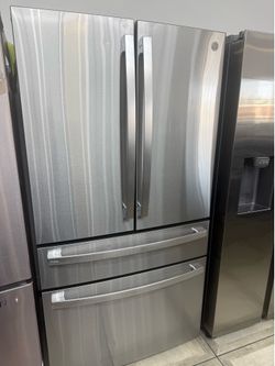 GE stainless steel French door open box fridge