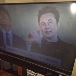 Mitsubishi 82 Inch TV Projector And Custom Black Stand 