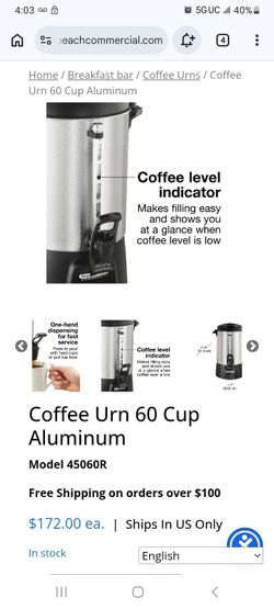 Proctor Select 60 cup coffee urn