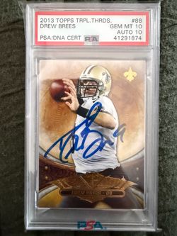 Drew Brees on card auto
