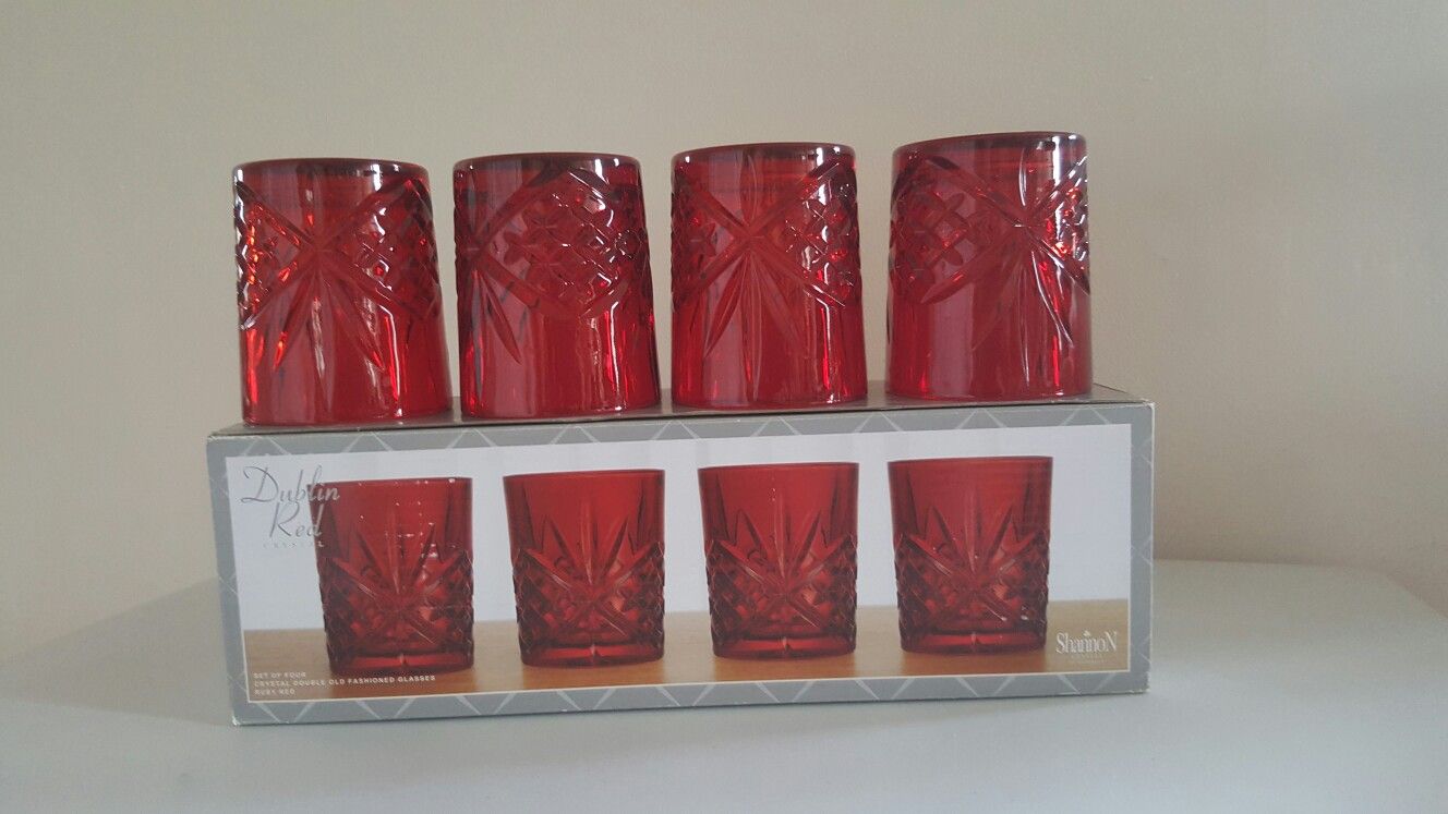 CRYSTAL Ruby Red 8 piece glasses set