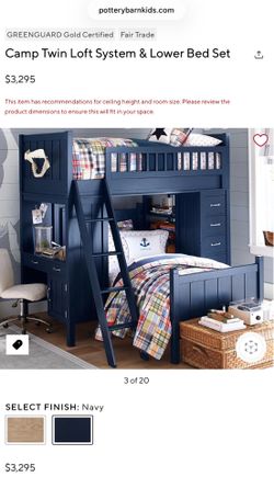 Pottery Barn Twin loft Bed & Twin Bed Set in Navy