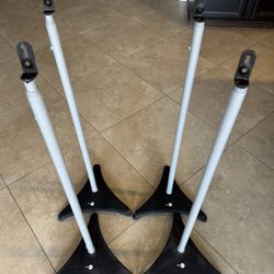 OMNI MOUNT Cube Speaker Stands Pole with Triangle Base - Four Total