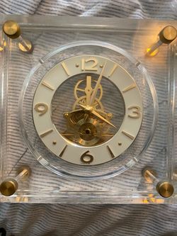 Seiko Lucite Skeleton Mantel Clock in Gold – Model Qaw105g