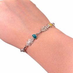 950 Silver And Multi Stone Bracelet