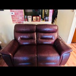 Leather Reclining Couch And Loveseat