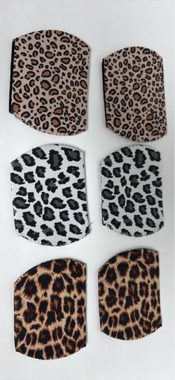 Leopard Print Fabric Panels Set of 6