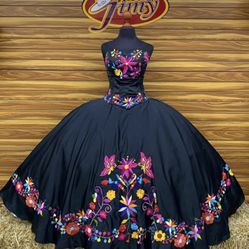 Black Mexican Quince Dress