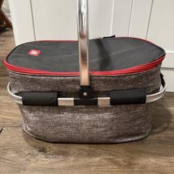 Igloo Insulated Picnic Basket Travel, LightWeight, Grey/ Red