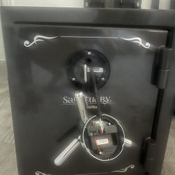 Safe With Electronic Key Pad Plus Key Fire/Waterproof