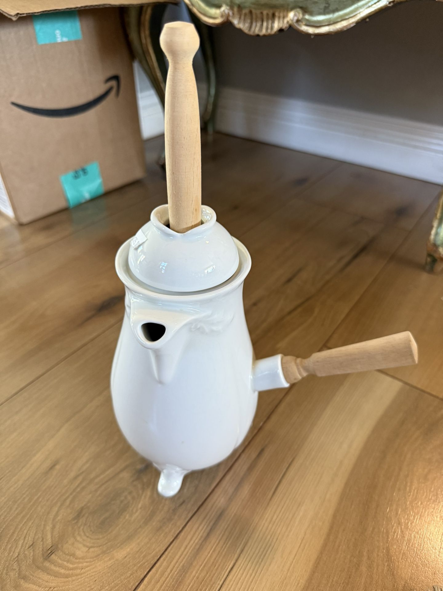 Pillivuyt Porcelain France - Hot Chocolate Pot - Prestine Collectible